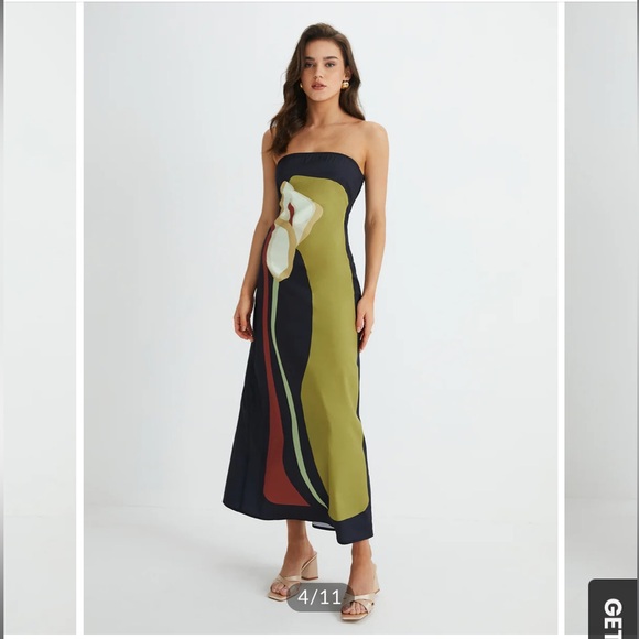 Commense Dresses & Skirts - Commense Floral Print Split Tube Long Dress